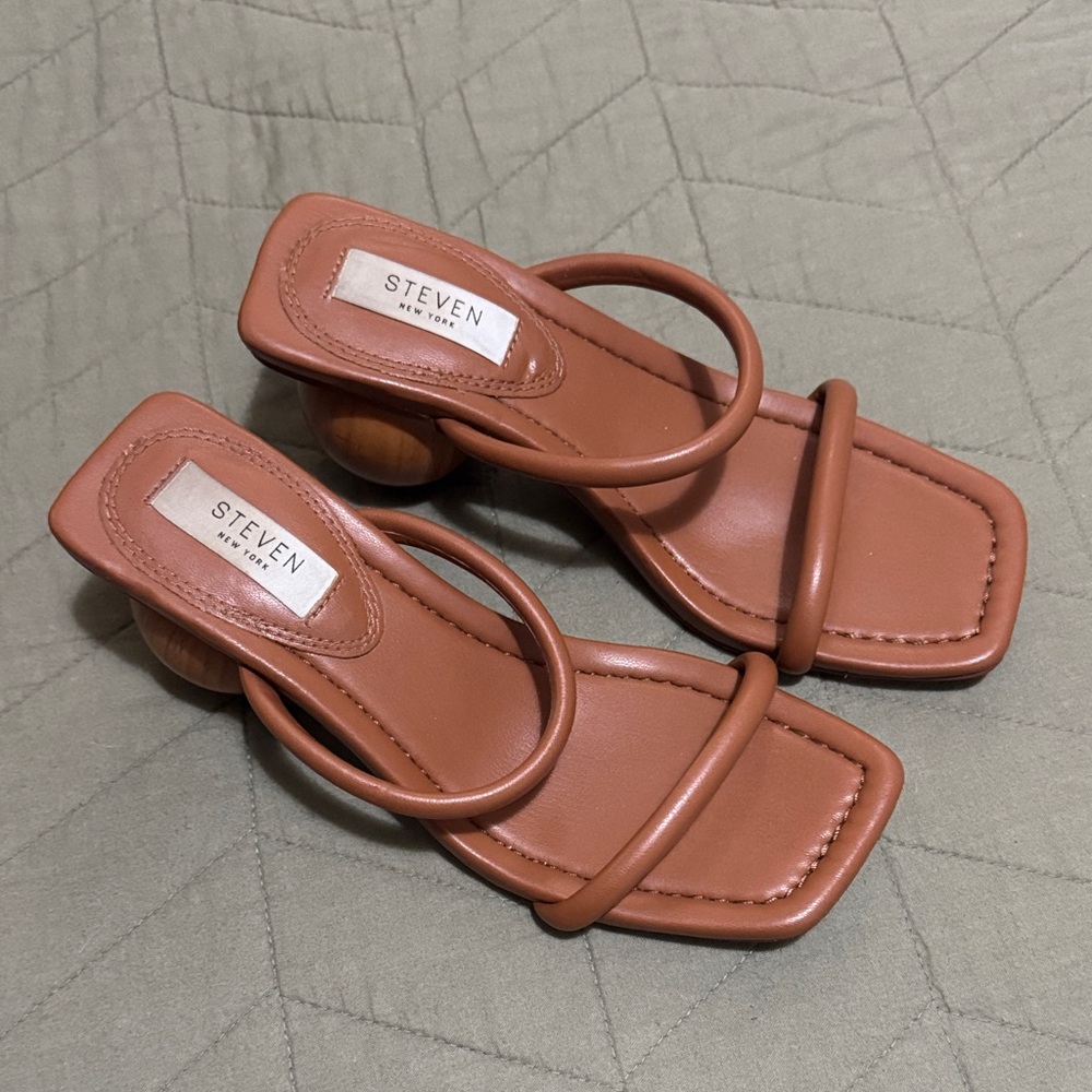 Steven By Steve Madden Tan Strappy Heels